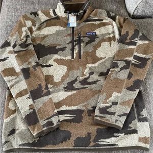 Patagonia Better Sweater 1/4 Zip Kansas Sky Camo Men's Medium NWT